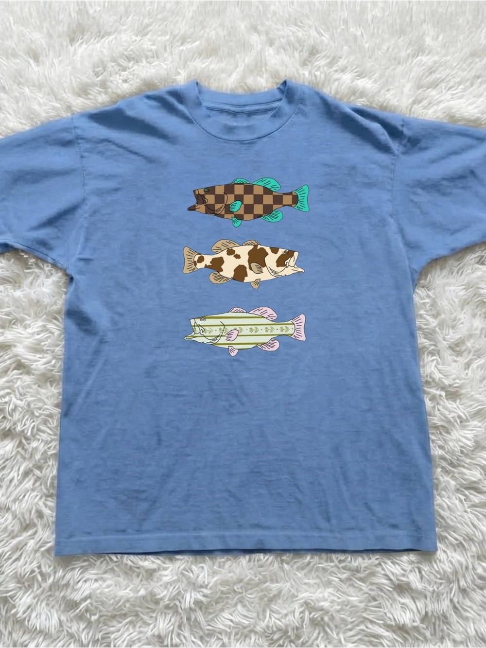 Gildan Blue Graphic Fish Tee